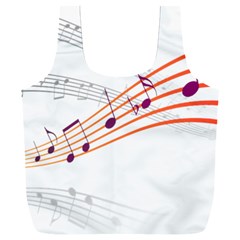 Music Notes Clef Sound Full Print Recycle Bag (xxxl) by HermanTelo