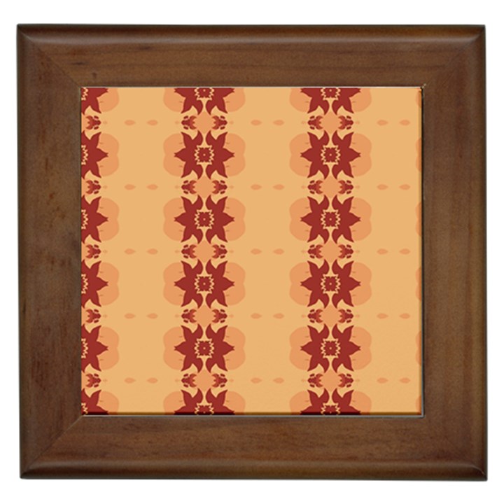 Brown Flower Framed Tile