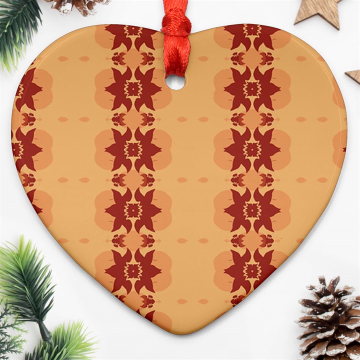 Brown Flower Ornament (Heart)