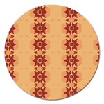 Brown Flower Magnet 5  (Round) Front