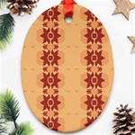 Brown Flower Oval Ornament (Two Sides) Front