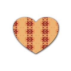 Brown Flower Heart Coaster (4 pack) 