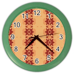 Brown Flower Color Wall Clock