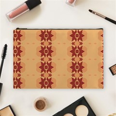 Brown Flower Cosmetic Bag (Large)