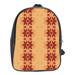 Brown Flower School Bag (xl) by HermanTelo