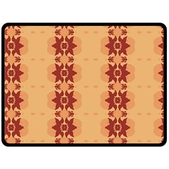 Brown Flower Double Sided Fleece Blanket (Large) 