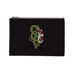 Pepe The Frog Rare Celtic Viking Norse Dragon Pattern Deus Vult Medieval Wojak Crusader Cosmetic Bag (large) by snek