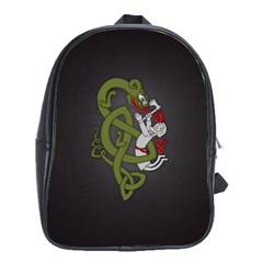 Pepe The Frog Rare Celtic Viking Norse Dragon Pattern Deus Vult Medieval Wojak Crusader School Bag (large) by snek