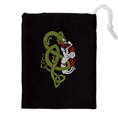 Pepe The Frog Rare Celtic Viking Norse Dragon Pattern Deus Vult Medieval Wojak Crusader Drawstring Pouch (5xl)