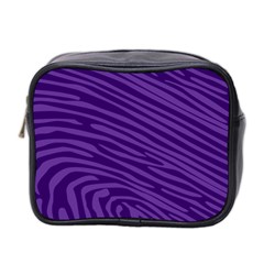 Pattern Texture Purple Mini Toiletries Bag (two Sides) by Mariart