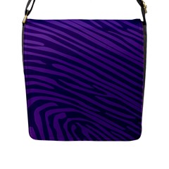 Pattern Texture Purple Flap Closure Messenger Bag (l)