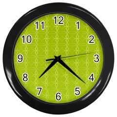 Background Texture Pattern Green Wall Clock (black) by HermanTelo