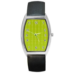 Background Texture Pattern Green Barrel Style Metal Watch