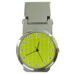 Background Texture Pattern Green Money Clip Watches