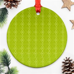 Background Texture Pattern Green Round Ornament (two Sides)