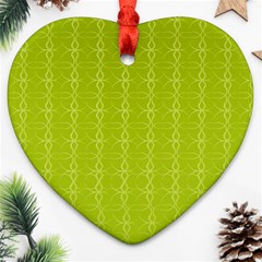 Background Texture Pattern Green Heart Ornament (two Sides)