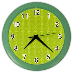 Background Texture Pattern Green Color Wall Clock