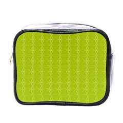 Background Texture Pattern Green Mini Toiletries Bag (one Side)