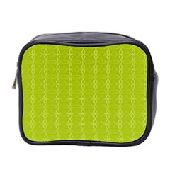 Background Texture Pattern Green Mini Toiletries Bag (two Sides)