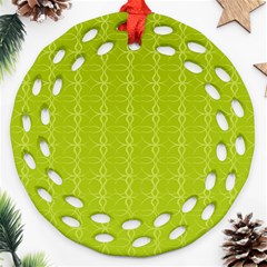 Background Texture Pattern Green Ornament (round Filigree)