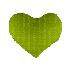 Background Texture Pattern Green Standard 16  Premium Heart Shape Cushions