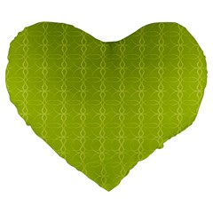 Background Texture Pattern Green Large 19  Premium Heart Shape Cushions by HermanTelo