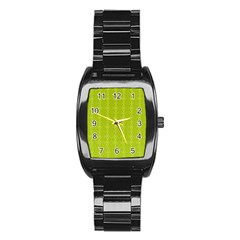 Background Texture Pattern Green Stainless Steel Barrel Watch