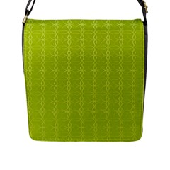 Background Texture Pattern Green Flap Closure Messenger Bag (l)