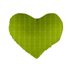 Background Texture Pattern Green Standard 16  Premium Flano Heart Shape Cushions