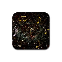 Music Clef Musical Note Background Rubber Coaster (square)  by HermanTelo