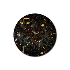 Music Clef Musical Note Background Rubber Coaster (round)  by HermanTelo