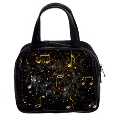 Music Clef Musical Note Background Classic Handbag (two Sides) by HermanTelo