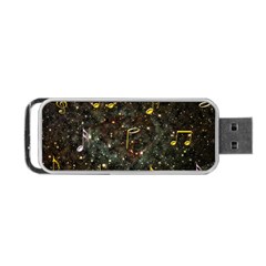 Music Clef Musical Note Background Portable Usb Flash (two Sides) by HermanTelo