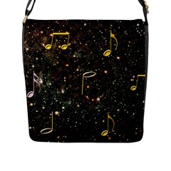 Music Clef Musical Note Background Flap Closure Messenger Bag (l)