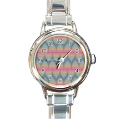 Pattern Background Texture Colorful Round Italian Charm Watch