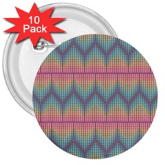 Pattern Background Texture Colorful 3  Buttons (10 pack) 