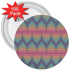 Pattern Background Texture Colorful 3  Buttons (100 Pack)  by HermanTelo