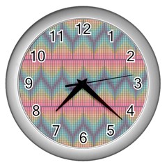 Pattern Background Texture Colorful Wall Clock (silver) by HermanTelo