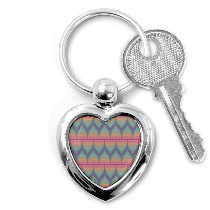 Pattern Background Texture Colorful Key Chain (Heart)