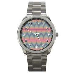 Pattern Background Texture Colorful Sport Metal Watch by HermanTelo