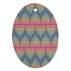 Pattern Background Texture Colorful Oval Ornament (two Sides) by HermanTelo