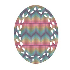 Pattern Background Texture Colorful Oval Filigree Ornament (Two Sides)