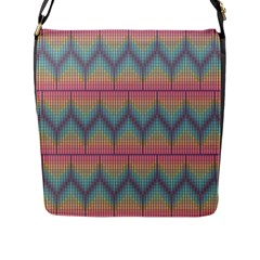 Pattern Background Texture Colorful Flap Closure Messenger Bag (L)