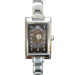 Elegant Steampunk Design Rectangle Italian Charm Watch by FantasyWorld7