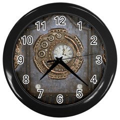 Elegant Steampunk Design Wall Clock (black) by FantasyWorld7