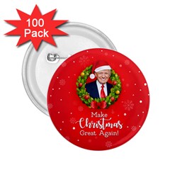 Make Christmas Great Again With Trump Face Maga 2 25  Buttons (100 Pack)  by snek