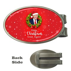 Make Christmas Great Again With Trump Face Maga Money Clips (oval)  by snek