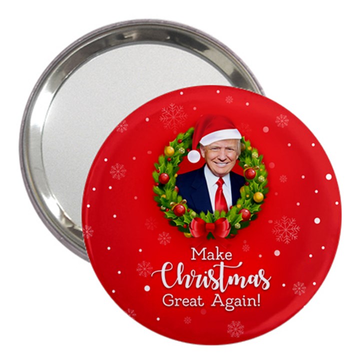 Make Christmas Great Again with Trump Face MAGA 3  Handbag Mirrors