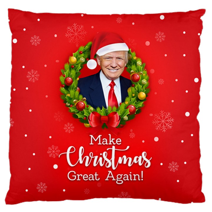 Make Christmas Great Again with Trump Face MAGA Standard Flano Cushion Case (One Side)