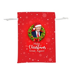 Make Christmas Great Again With Trump Face Maga Lightweight Drawstring Pouch (s) by snek